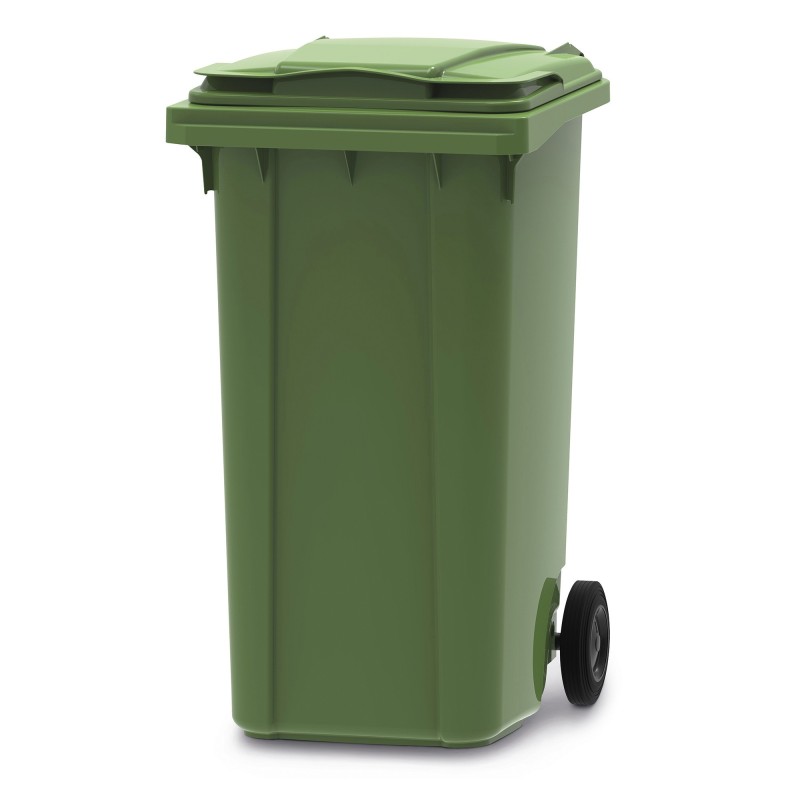 Vepa Bins Conteneur poubelle mobile 2 roues - 240 litres prise frontale - Vert