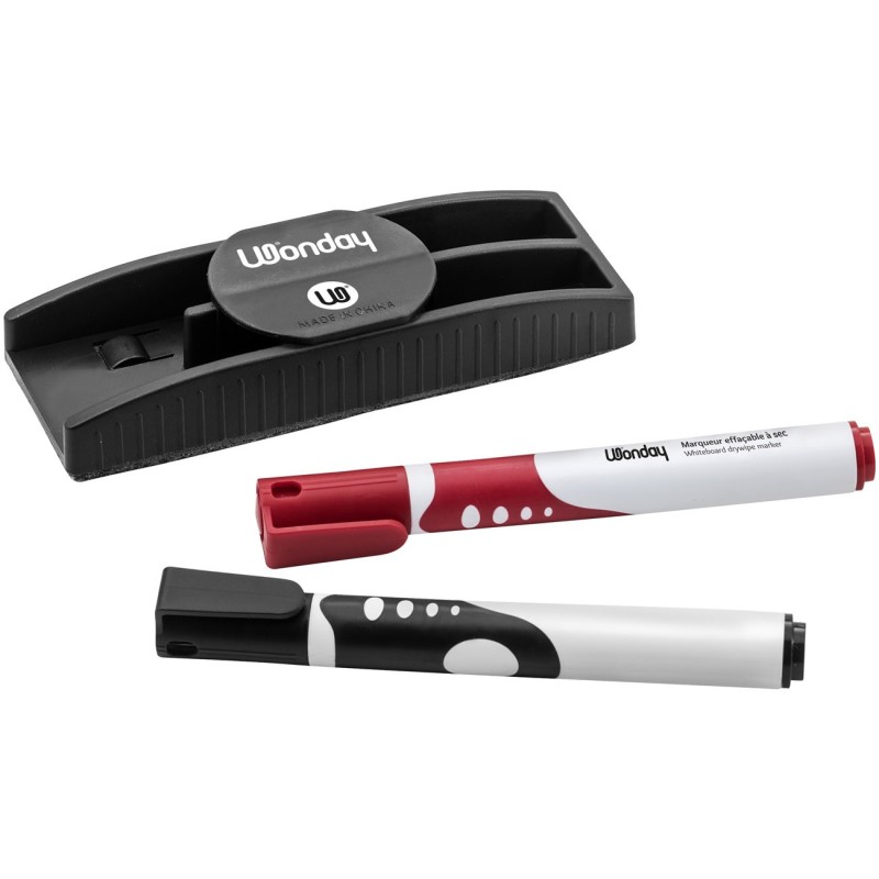 Wonday Brosse magnétique pour tableau blanc + 2 marqueurs effaçables