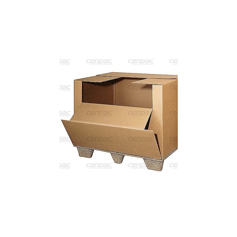 Kit conteneur avec abattant+rivet dd50 1200x800x1100mm - moulee - lot de 5 caisses