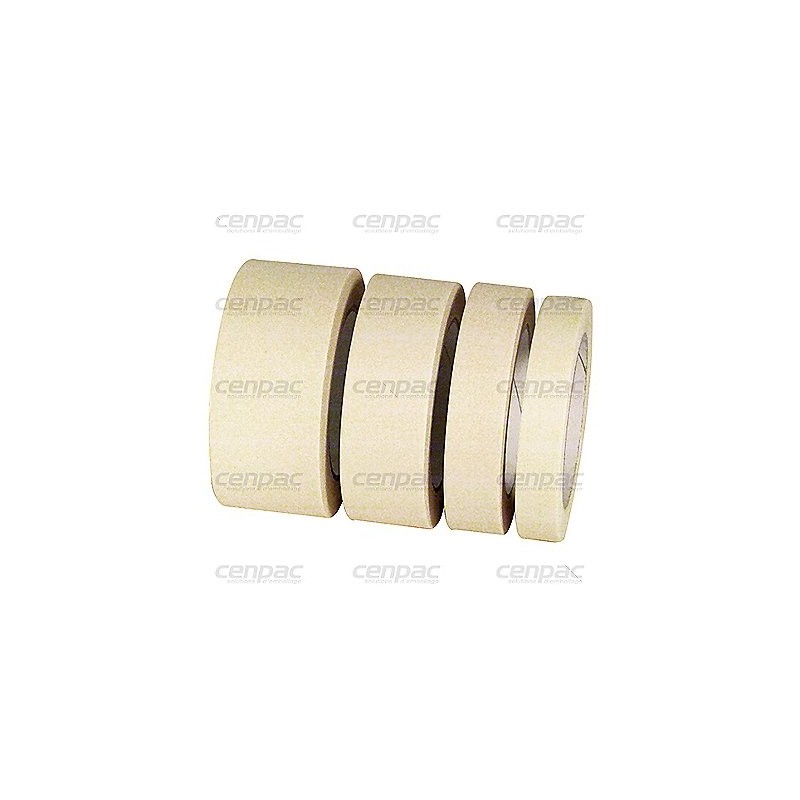 Papier adhesif masquage solvant 100°c semi crepe 19mmx50m - colis de 48 - colis de 48 rouleaux