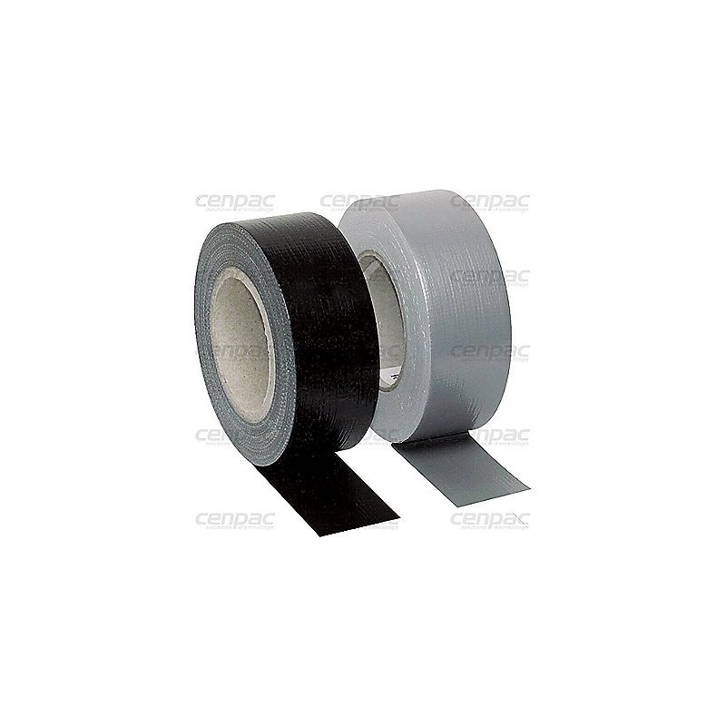 Ruban adhesif hm toile plastifiee 190µ 50mmx50m noir - colis de 24 - colis de 24 rouleaux