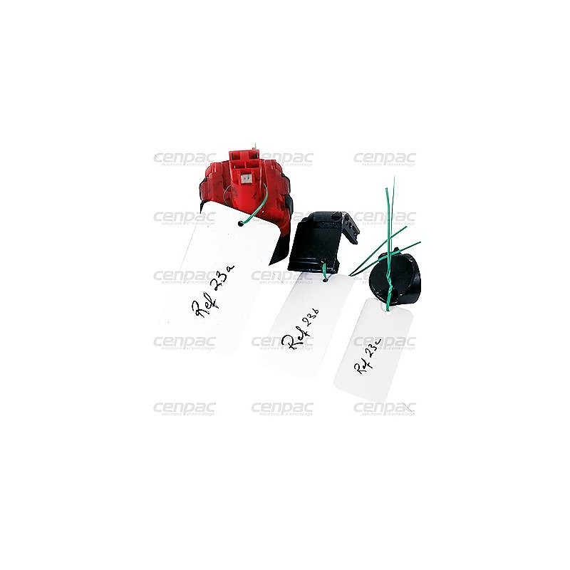 Etiquette avec trou pvc blanc 250µ 110x55 mm - paquet de 1000 etiquettes