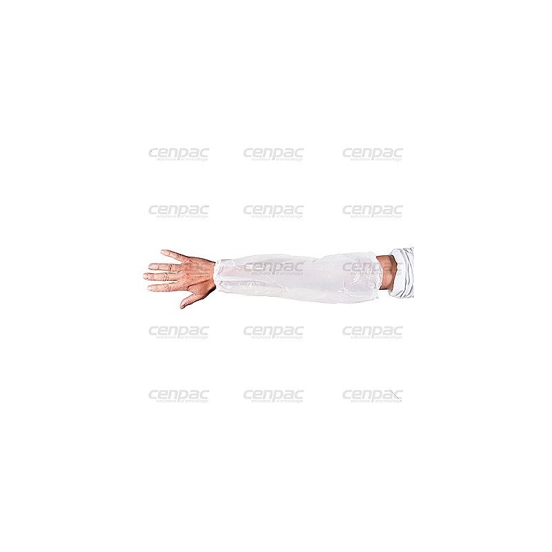 Manchette pe blanc 20µ - 400x170mm - sachet de 50 paires - sachet: 50 paires(100 manch.)