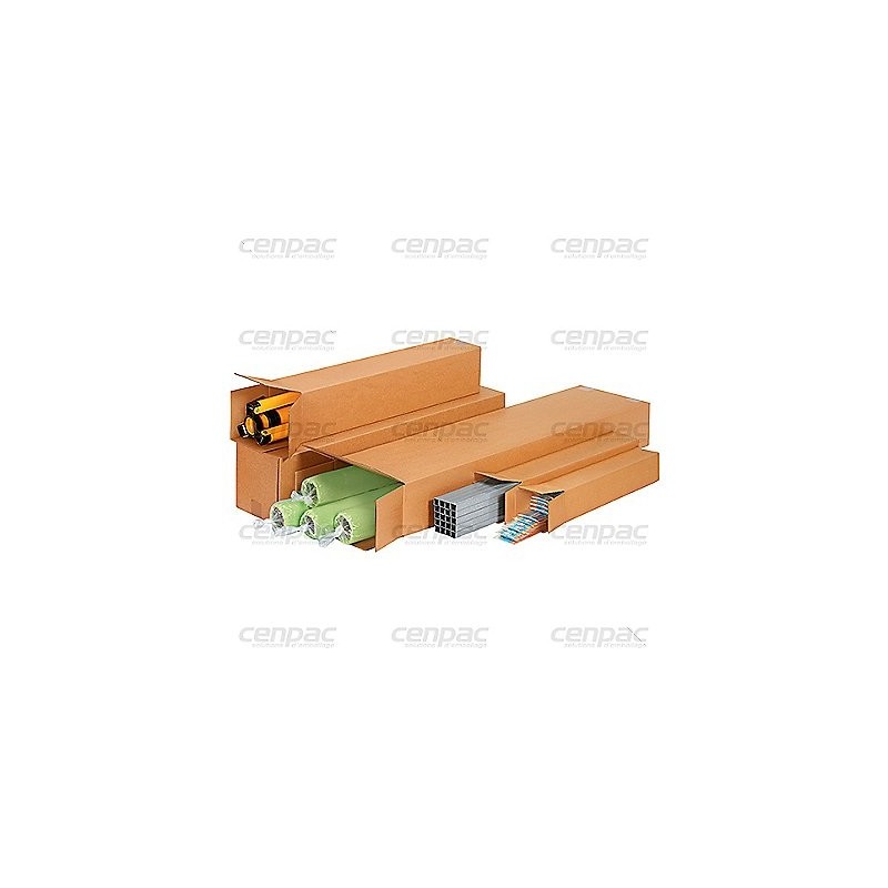 Caisse cenpabox simple cannelure 1.30 - 600x150x150mm fefco 203 - a rabats recouvrants - colis de 20 caisses