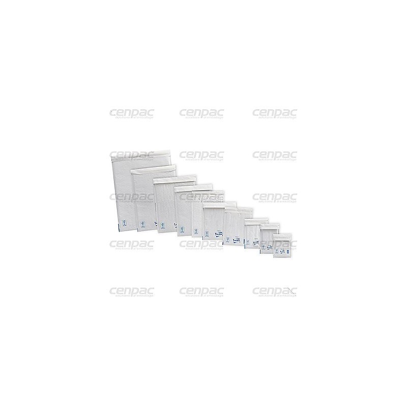Pochette matelassee mousse - couverture kraft blanc 70g - 150x210 mm - colis de 100