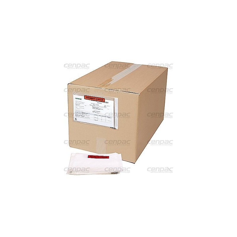 Pochette porte documents adhesif 220x120 mm format 1/3 a4 imp. colis de 1000