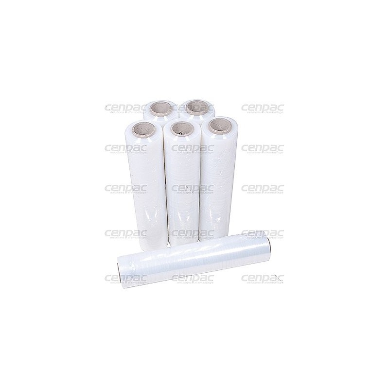 Film etirable palette manuel pebd cast 23µ 450mm280m - colis de 6 bobines