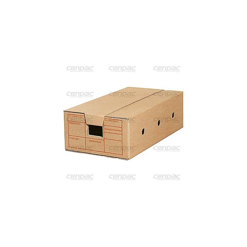 Caisse viande kraft brun simple cannelure c - 400x300x160mm dim ext - poignees verouillables - pal de 440 caisses