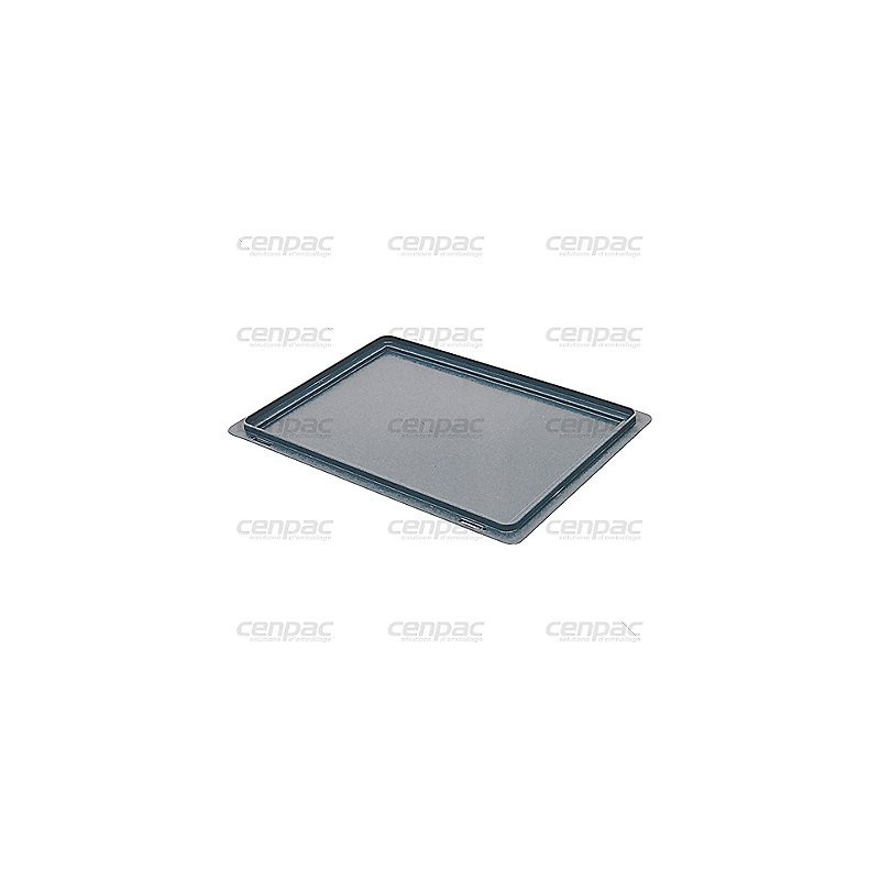 Couvercle pp gris 600x400x16mm pour bacs norme europe 600x400mm - e6401 - 44/45 - couvercle