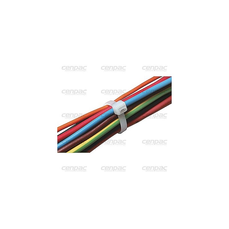 Collier de serrage transparent - 100x2,5mm polyamide - sachet de 1000 - 1 sachet : 1000 colliers