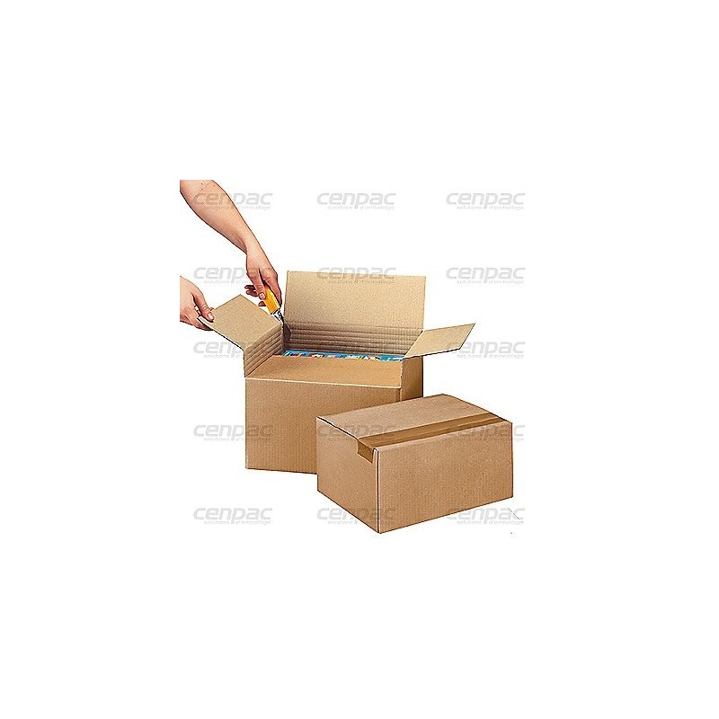 Caisse carton americaine fond automatique hauteur variable 215x155x140/100mm - df20 1/d - colis de 10 caisses