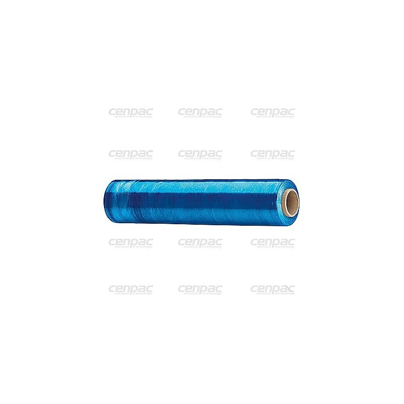 Film etirable manuel cast 15µ aliment 450mmx300ml bleu translucide - colis de 6 bobines