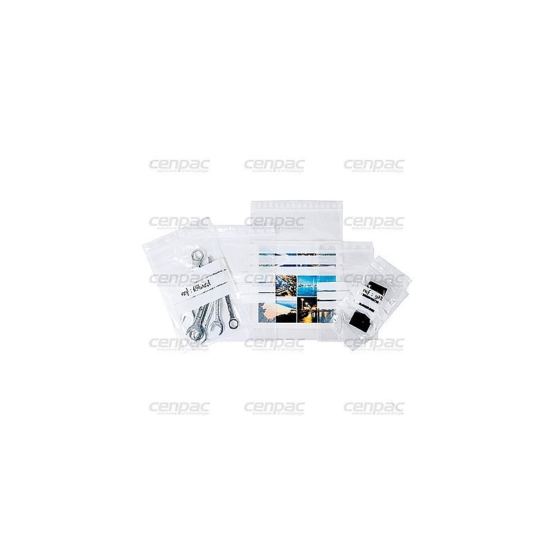 Sac fermeture zip 50µ - bandes blanches 230x320 mm - colis de 1000 - 1 colis de 1000 sacs