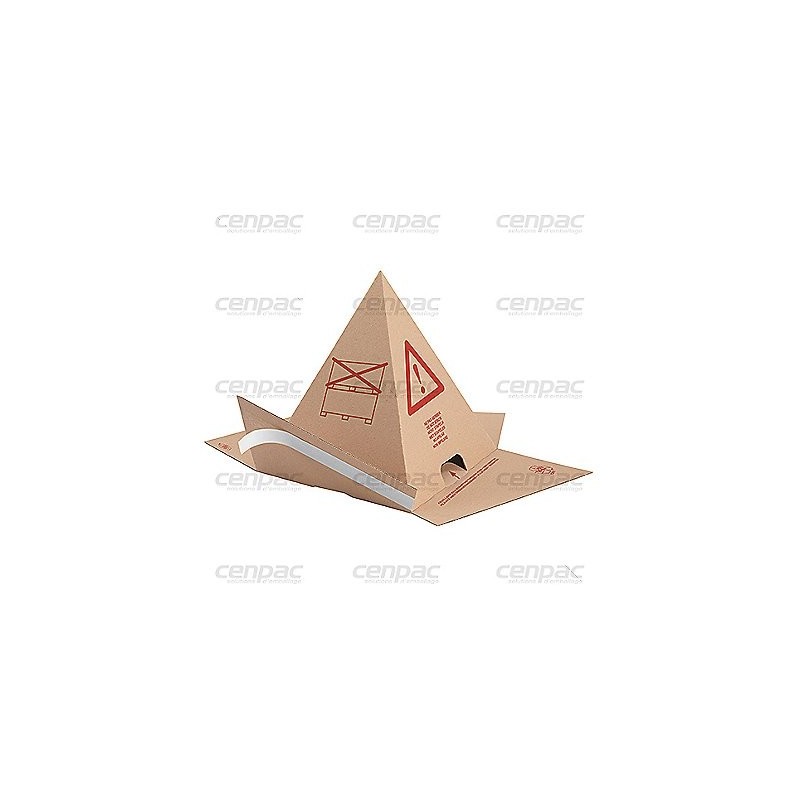 Cone anti - gerbage gc 20 kraft brun 455x340x230mm - colis de 50 impression rouge cls de 50 cones