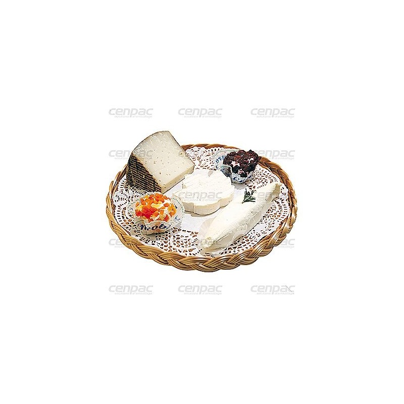 Plateau fromage rond plastique ø40x2.5cm beige foncé - colis de 30 plateaux - 1 colis de 30 plateaux