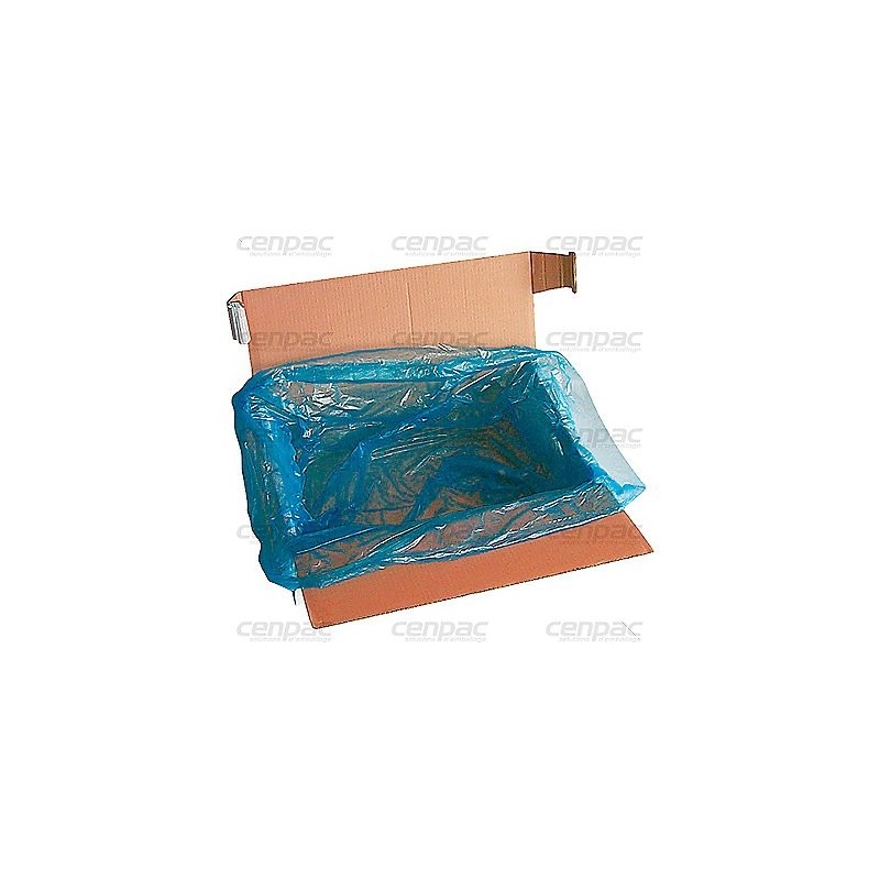 Sac fond de caisse soufflet pehd bleu 12µ 600+200/200x800mm - colis de 800 en liasse - colis de 800 sacs