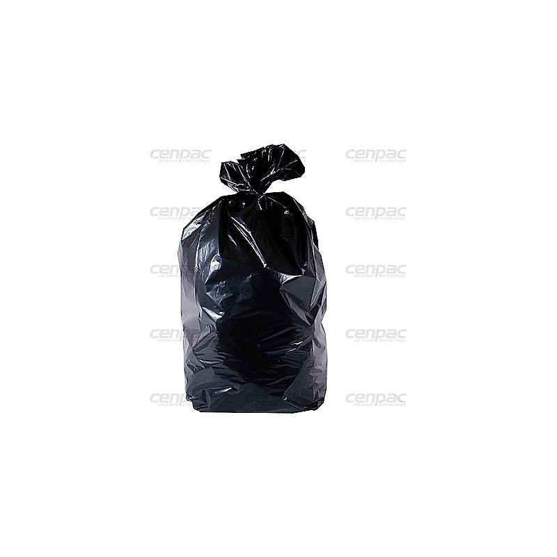 Sac poubelle pebd noir - 130 litres 800x1180mm 60µ - haute resistance - colis de 100 sacs