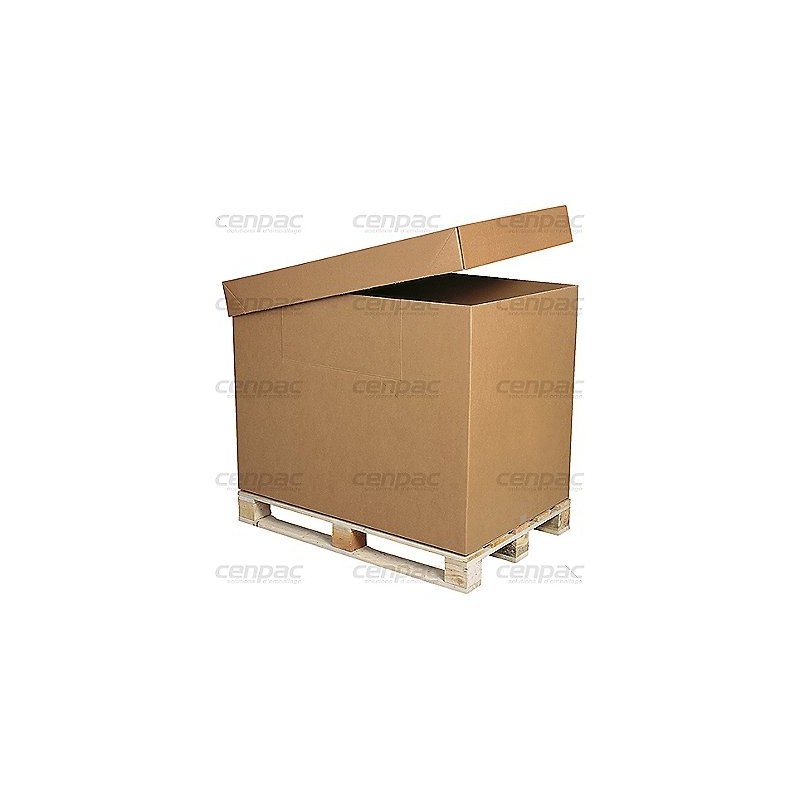 Caisse 1/2 americaine triple cannelure fond automatique 1200x800x780mm dim ext - 254874 - lot de 5 caisses