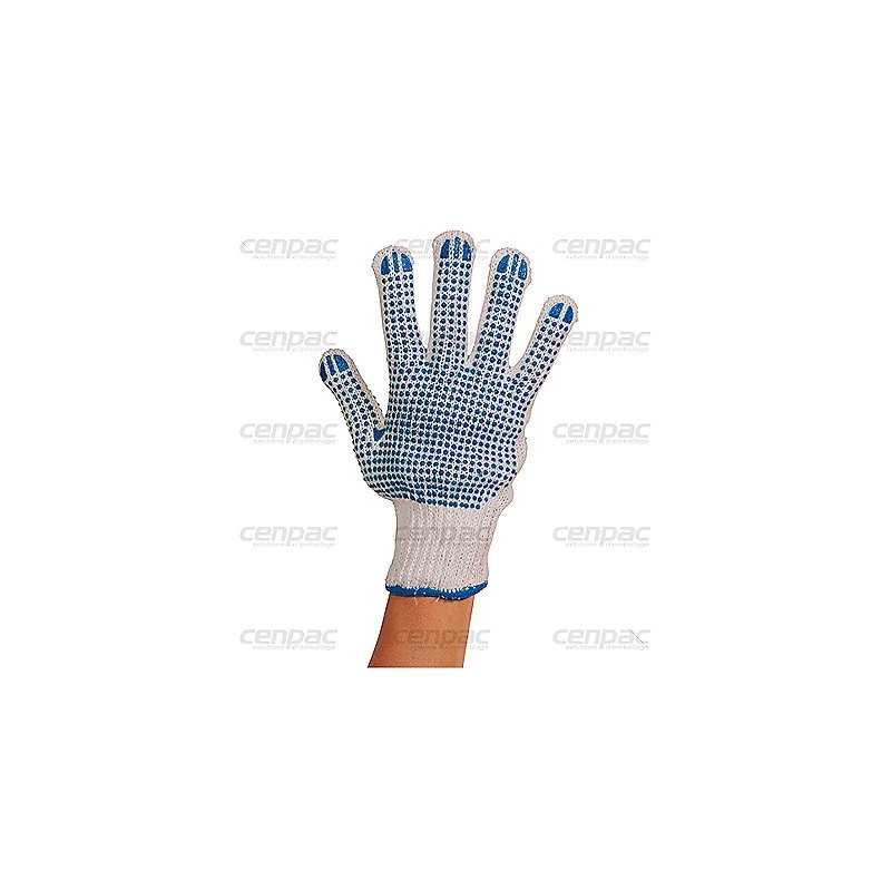 Gant tricotes à picots 2 faces taille 7/8 medium - sachet de 12 paires - sachet : 12 paires