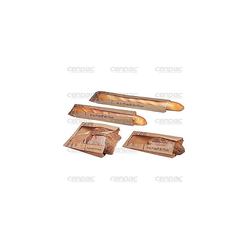 Sac pain spe papier kraft brun 35gr+fenetre 14x40x5cm - colis de 1000 sacs - colis de 1000 sacs