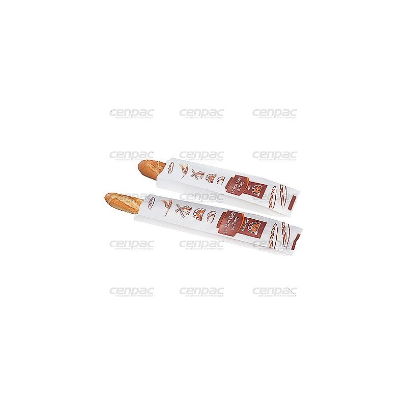 Sac pain papier kraft blanc 35g - 12x50x8 cm - colis de 1000 sacs - colis de 1000 sacs