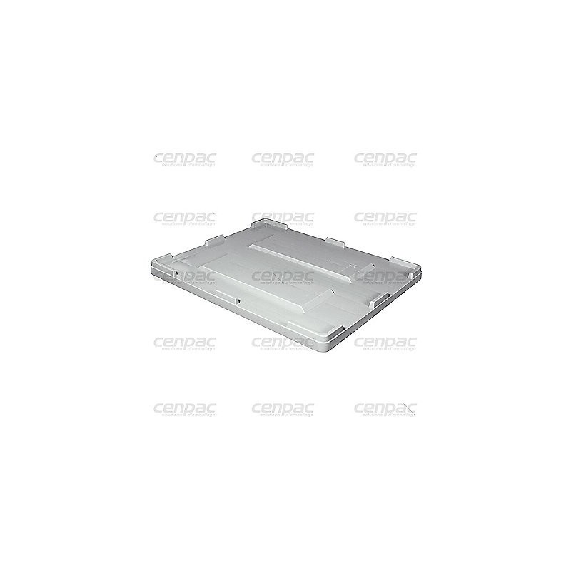 Couvercle pour caisse palette plastique 1212x813x79mm - coloris gris - couvercle pour caisse pal big box