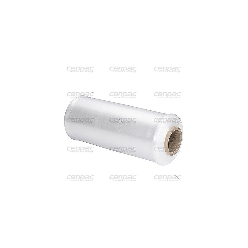 Film machine transparent 8µ - 430mmx1500m 6,34kg mand 1,14kg souffle - bords retournes - pal de 48 bobines