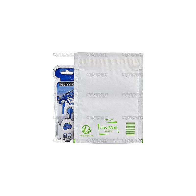 Pochette matelassee bulle - couverture pehd blanc - 270x360 mm - colis de 100