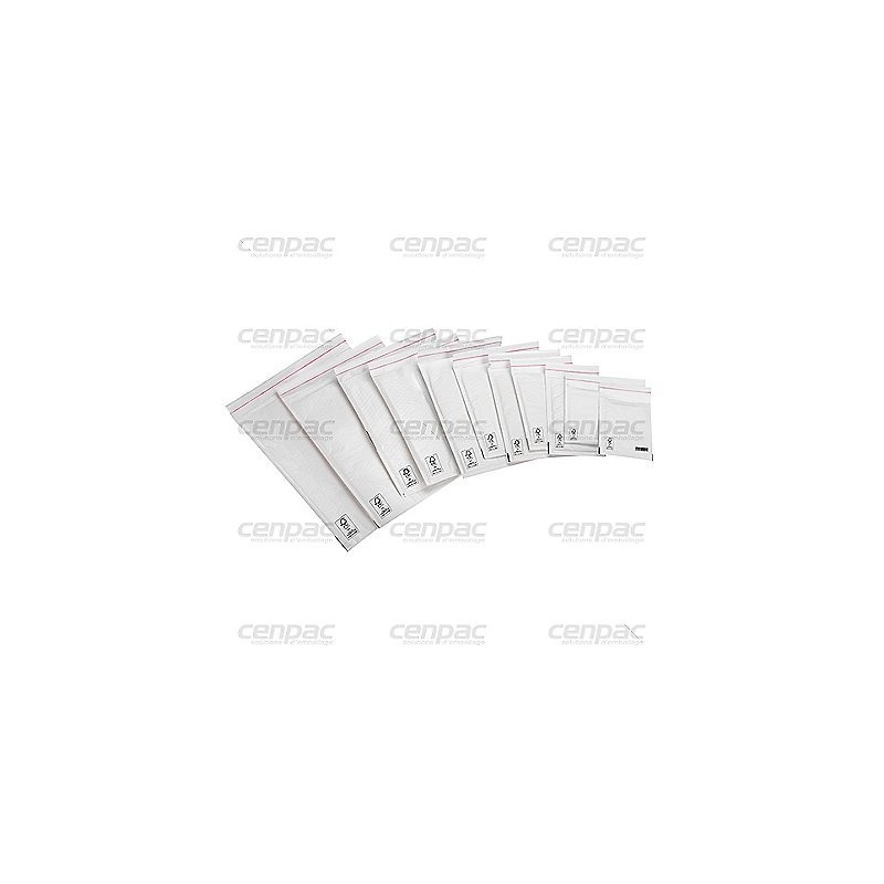 Pochette matelassee bulle - couverture kraft blanc 70g - 120x210 mm - colis de 200