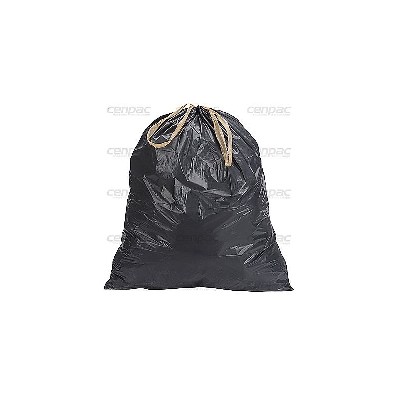 Sac poubelle pebd lien coulissant 50 litres 680x750mm 26µ - colis de 200 sacs
