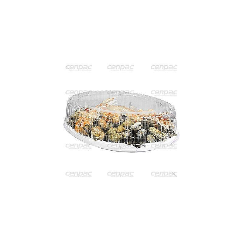 Couvercle ovale apet cristal 711x414x110 mm - colis de 30 couvercles - colis de 30 couvercles