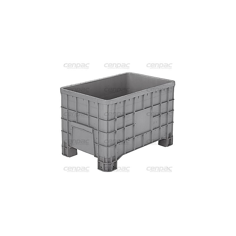 Caisse palette plastique 550l dim ext. 1200x800x800 - 4 pieds - parois pleines - caisse palette