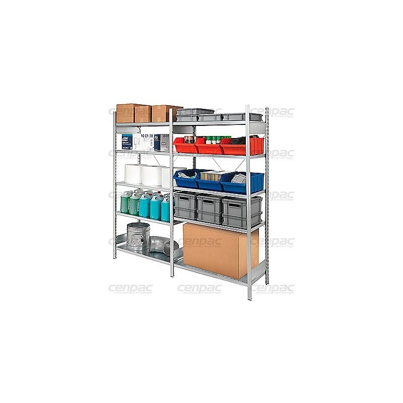 Rayonnage leger galvanise - element suivant - profondeur 600mm - rayonnage leger galvanise