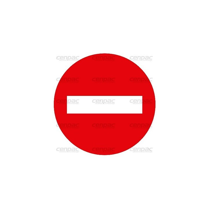 Panneau d'interdiction - acces interdit pers. non auto rectangulaire 450x150mm - panneau d'interdiction