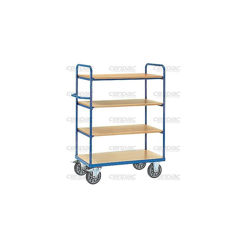 Chariot haut bois - 4 plateaux - dim. 1000x600x1552mm - chariot haut bois