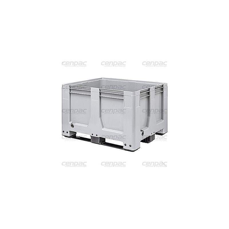 Caisse palette maxilog 610l dim ext. 1200x1000x760mm - 4 pieds - parois pleines - caisse palette plastique 670l