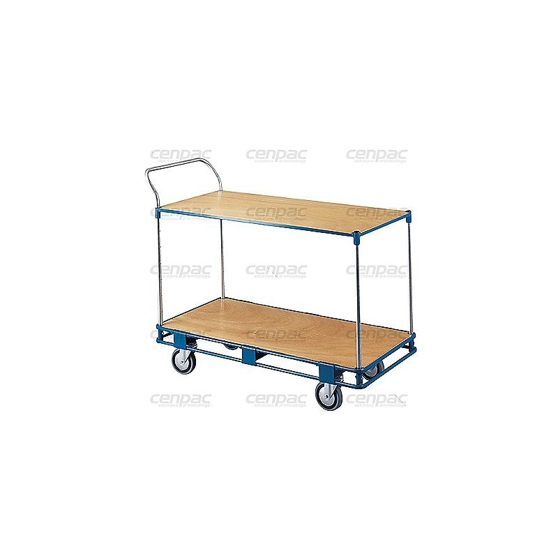 Chariot 3 plateaux bois - dim 1100x535x940mm - charge max. 200kg - chariot 3 plateaux bois