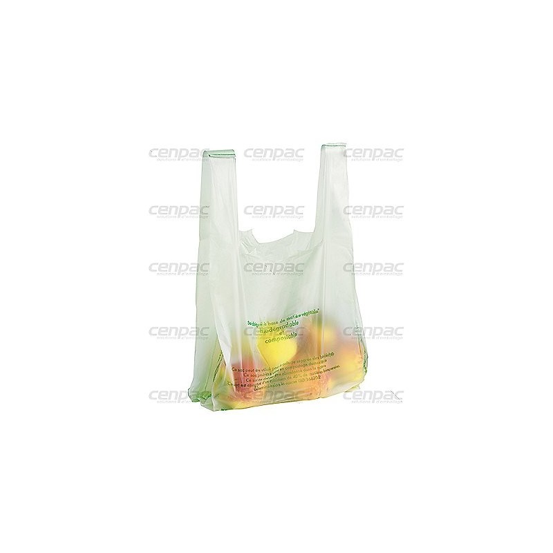 Sac bretelle bio liasse 15µ 26x45x12 cm translucide - colis de 1000 - colis de 1000 sacs