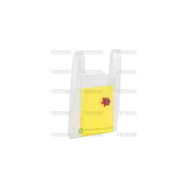 Sac bretelle transparent pebd recyclé 50µ 26x45x12 cm - colis de 450 sacs