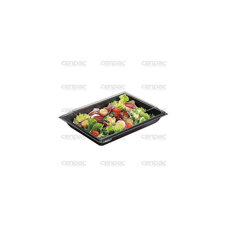 Boite rpet takipack noir - 900 cc 231x177x31mm - colis de 180 fonds+couvercles 1 colis de 180 boites et couv