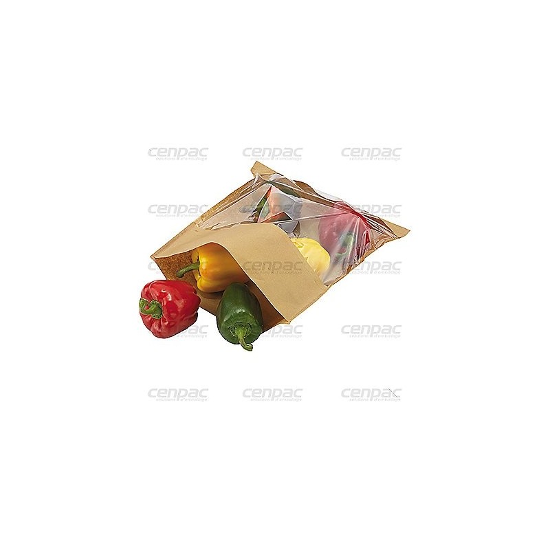 Sac kraft brun liasse - 17µ 35x35cm contenance 4,5kg colis de 10 liasses de 100 - 1 colis de 1000 sacs