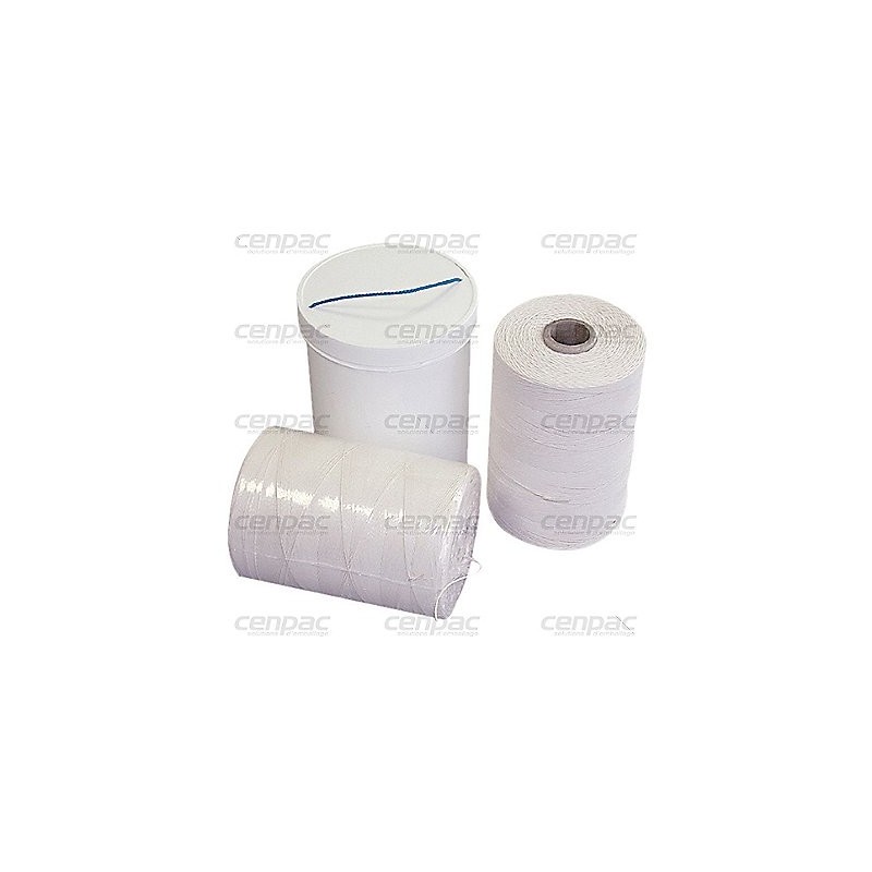 Ficelle roti polyester 4/8 blanc recharge 0,7 kg 1680 m - 2 bouts vendu au roll - 1 roll recharge