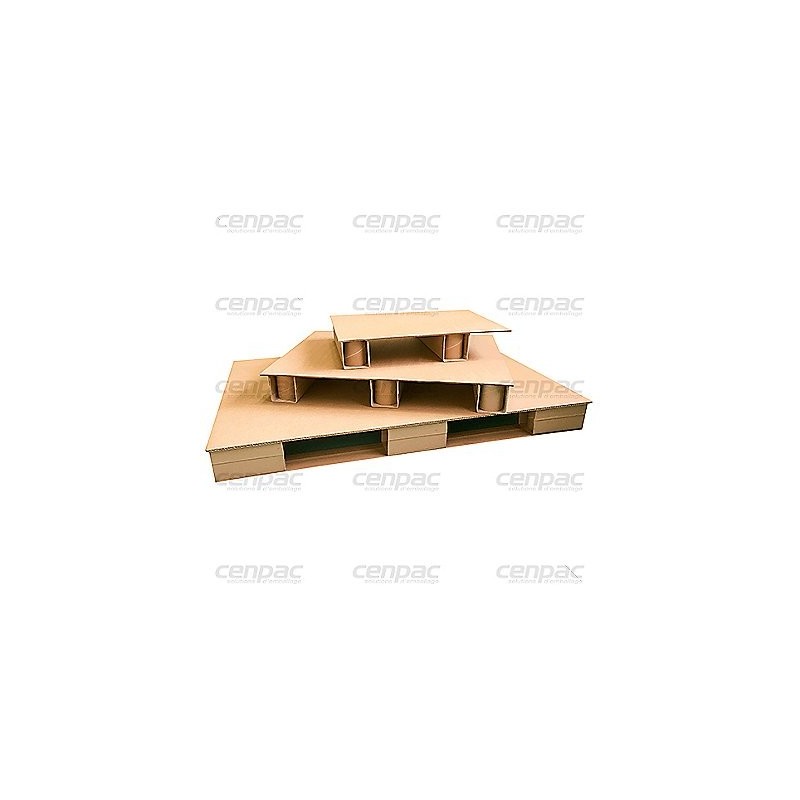 Palette carton 800x1200mm - 2400kg(statique) 1200kg - (dynamique) 4 entrées - lot de 5 palettes (info)