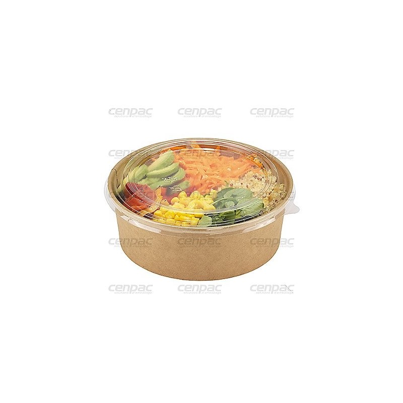 Bol rond en kraft brun 1300ml 184x66 mm - colis de 300 - colis de 300 bols brun 130ml