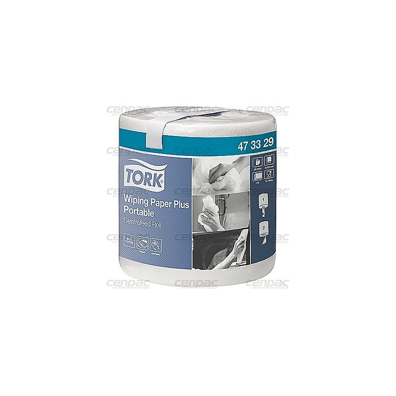 Essuie tout tork portable - 345 feuilles prédécoupées - pure ouate de cellulose - colis de 6 bobines