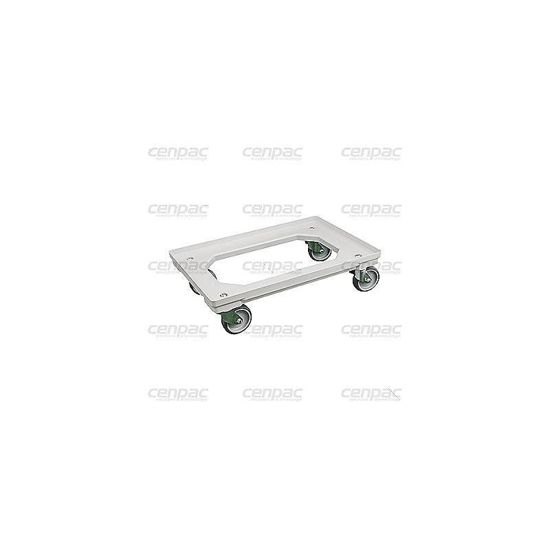 Chariot pour bacs europe gris 610x410x170mm - charge max. 300 kg - un chariot pour bacs norme europe gris