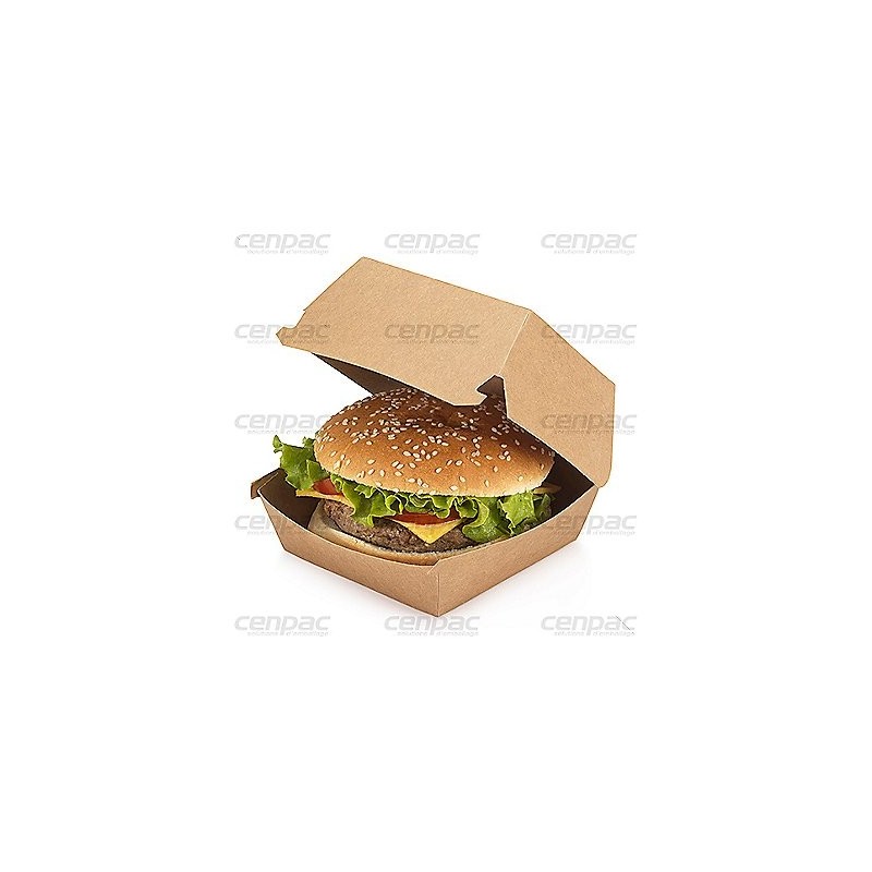 Boite burger carton kraft - 118 x 117 x 77,5 mm - colis de 400 - colis de 400 boites burgers