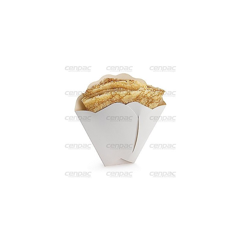 Cone crêpe carton blanc - colis de 1000 - 1 colis de 1000 cone a crepes