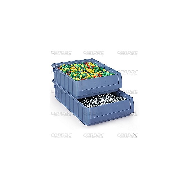 Bac tiroir a compartiments - 7,1l - dim ext 300x234x140mm polypropylène - bleu - colis de 6 bacs