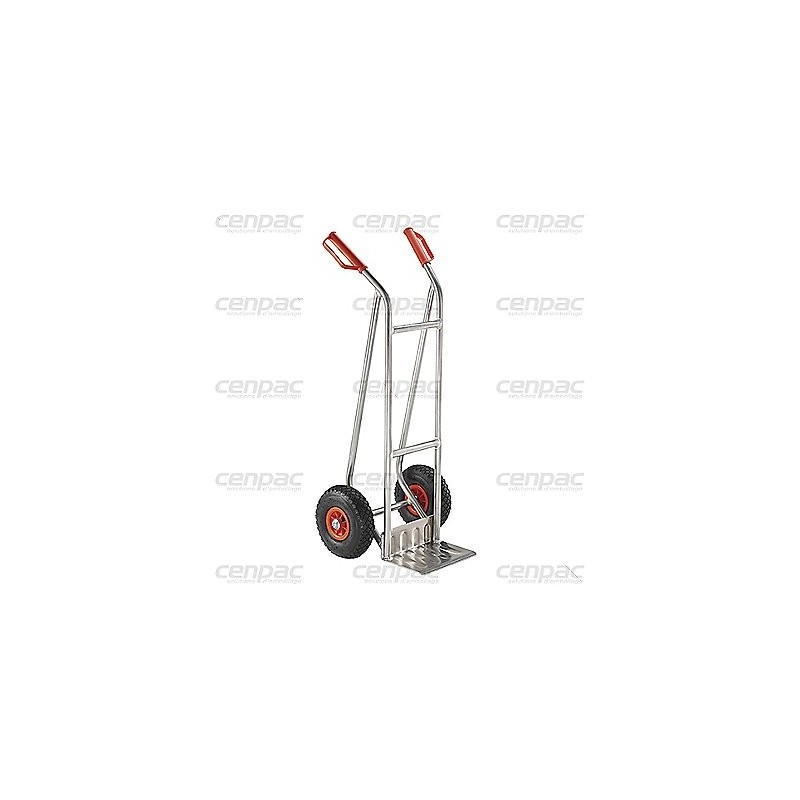 Diable aluminium 200kg - bavette fixe 280x260mm - roues pneumatiques - un diable